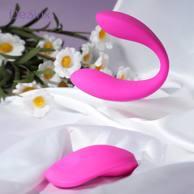 Desirix Finer U-förmiger Paarvibrator – Dualmotor, 10 Frequenzen, lebensmittelechtes Silikon, 10-m-Fernbedienung, tragbares Design, wasserdicht nach IPX7 (SG209)
